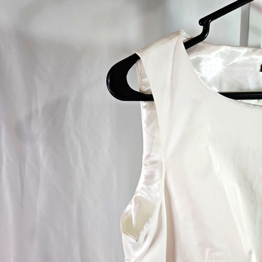 Sisley White Cotton Dress Size Medium - Picture 5 of 8